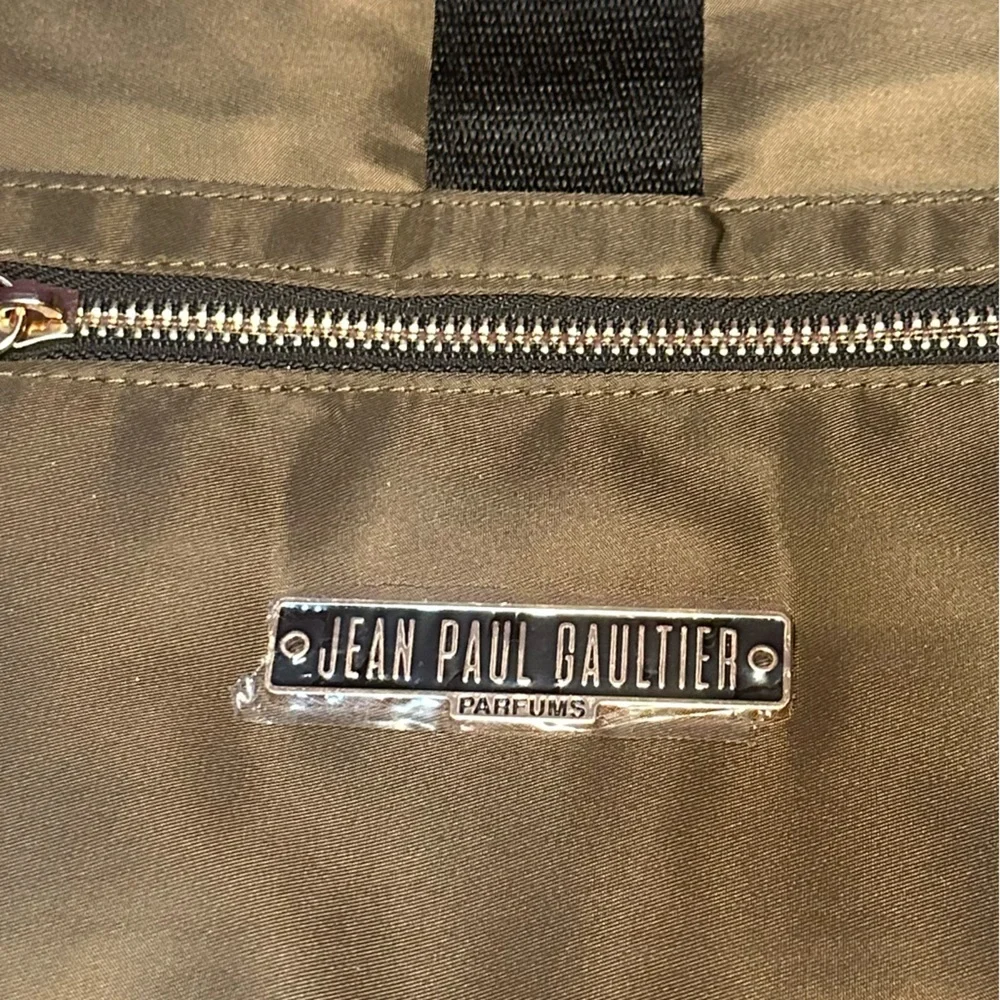 Jean Paul Gaultier PARFUM Olive Green Nylon Backpack | NWOT | Orange Interior